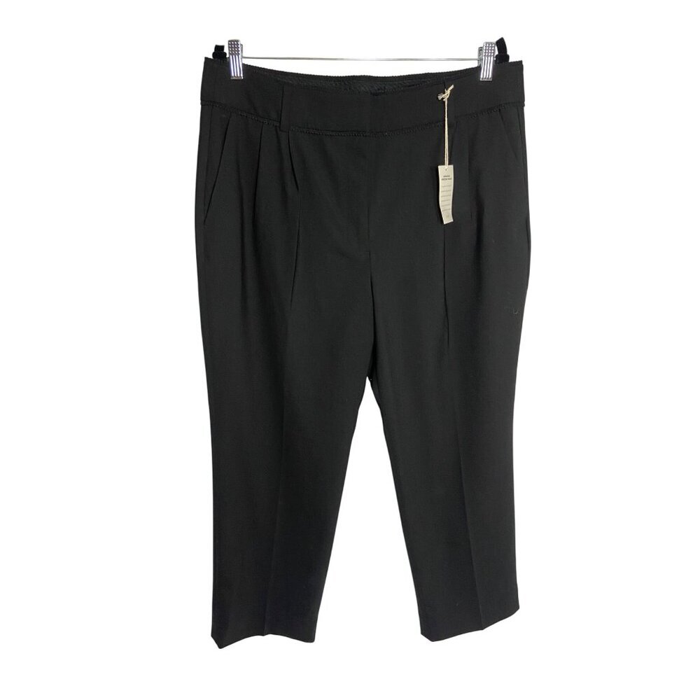 NWT J. Crew Crochet-Trimmed Pleated Black Trouser Pants-sz 14 - Picture 5 of 11